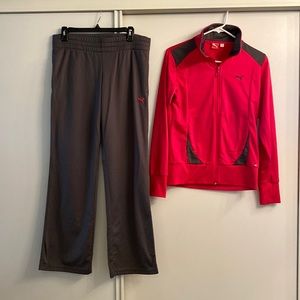 Hot pink and grey Puma track suit